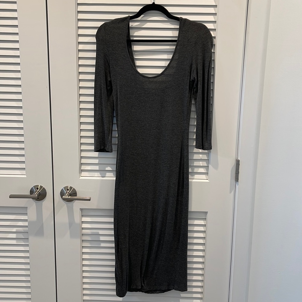 Gray tight super neck dress